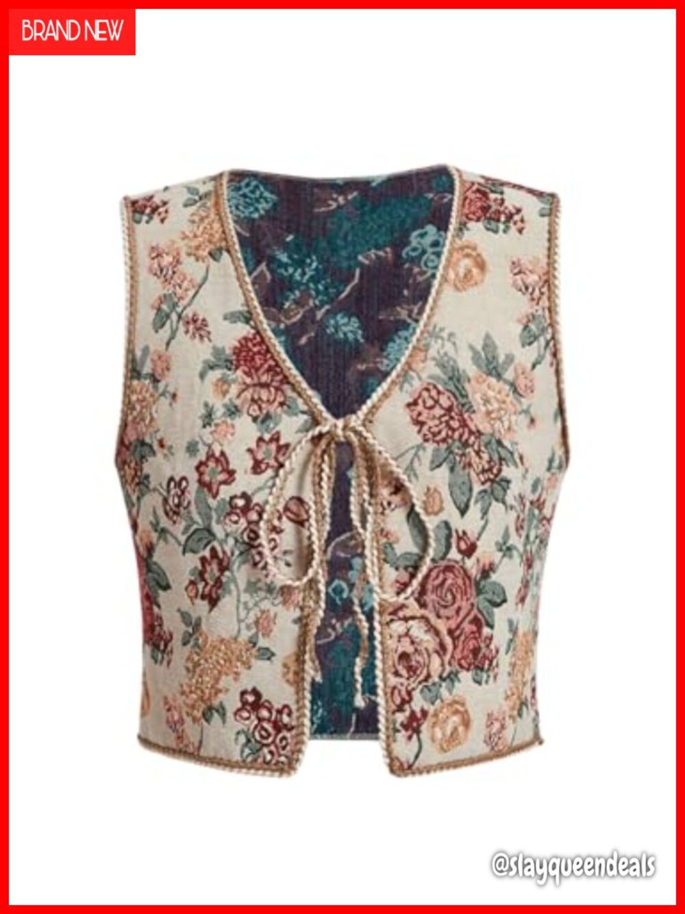 Boho Embroidered Vest Top Sleeveless V-Neck Western Cowgirl Concert